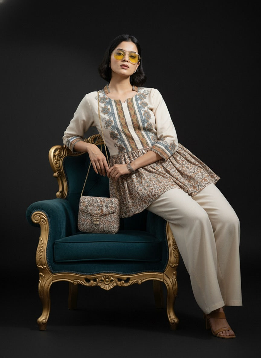 Short Anarkali brown