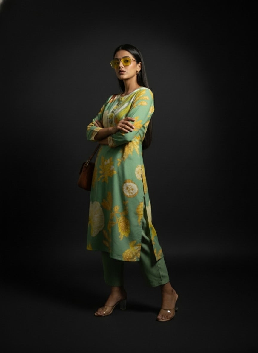 Sage Citrus Kurti set