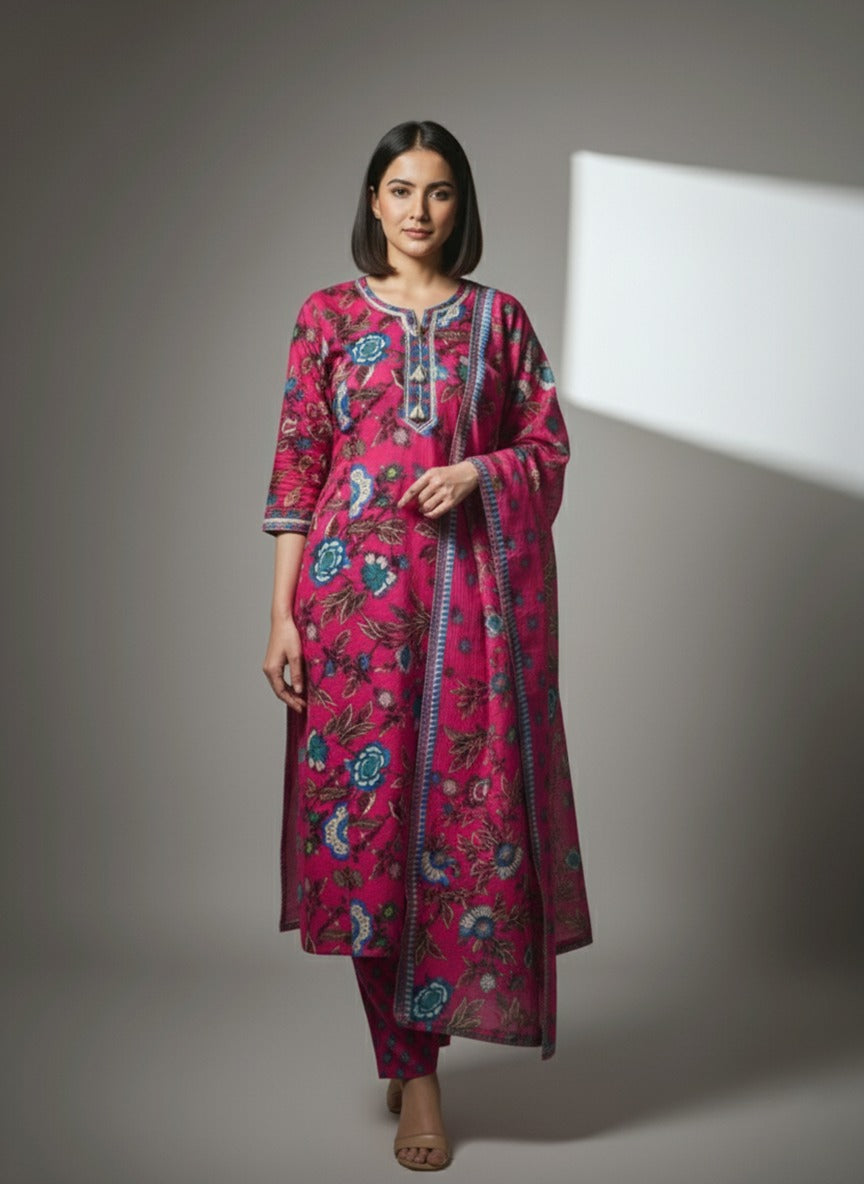 Passionate Pink kurti set