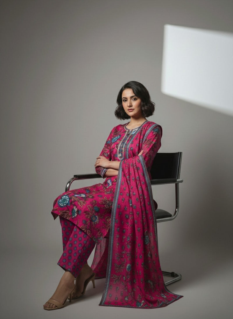 Passionate Pink kurti set — detail
