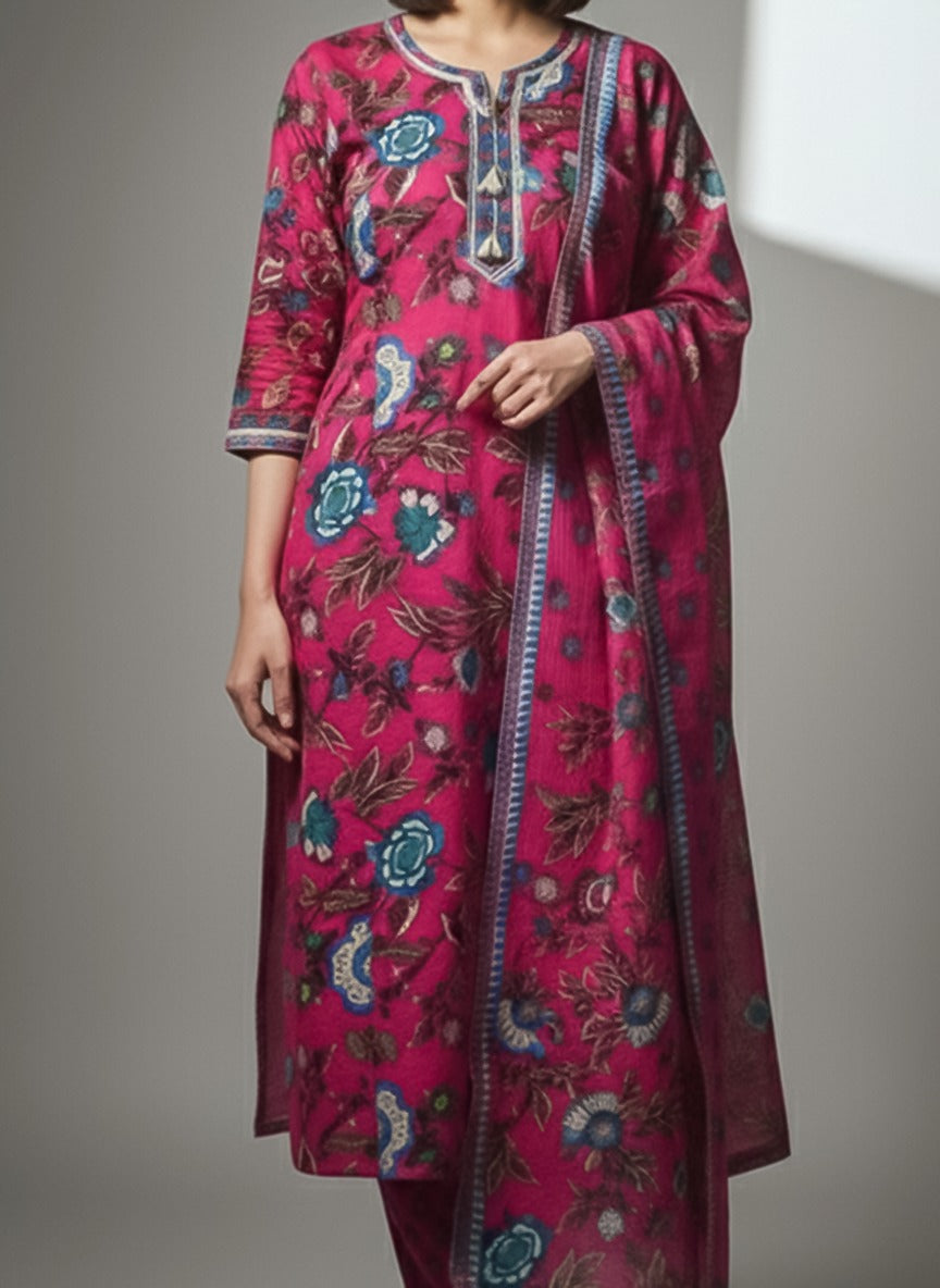 Passionate Pink kurti set view 3