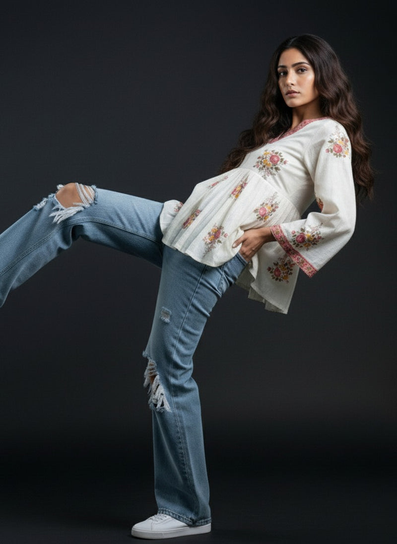 Petal Whisper Top — detail