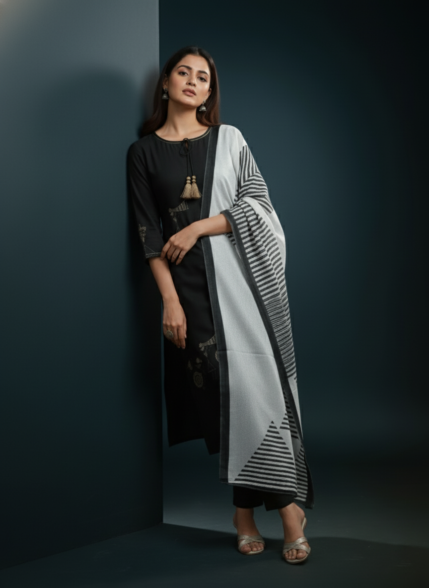 Charcoal’s shadow kurti set