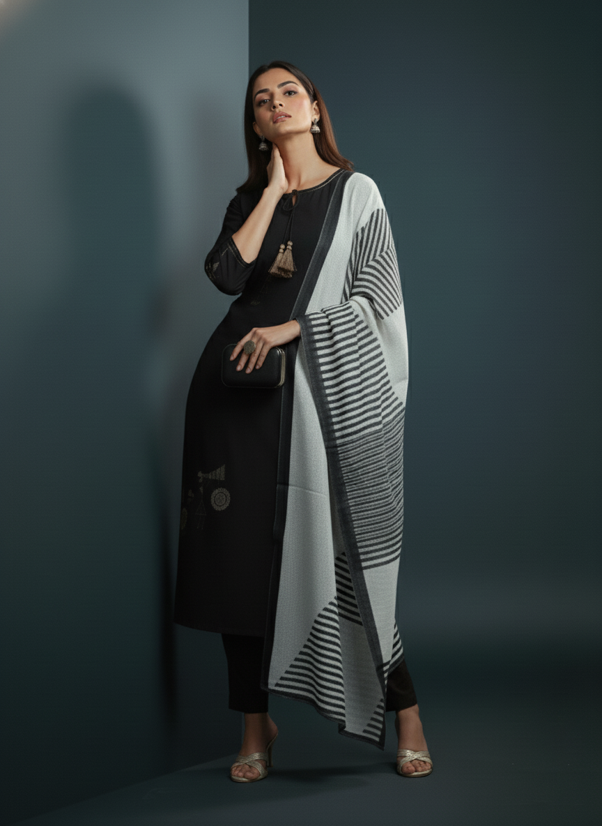 Charcoal’s shadow kurti set