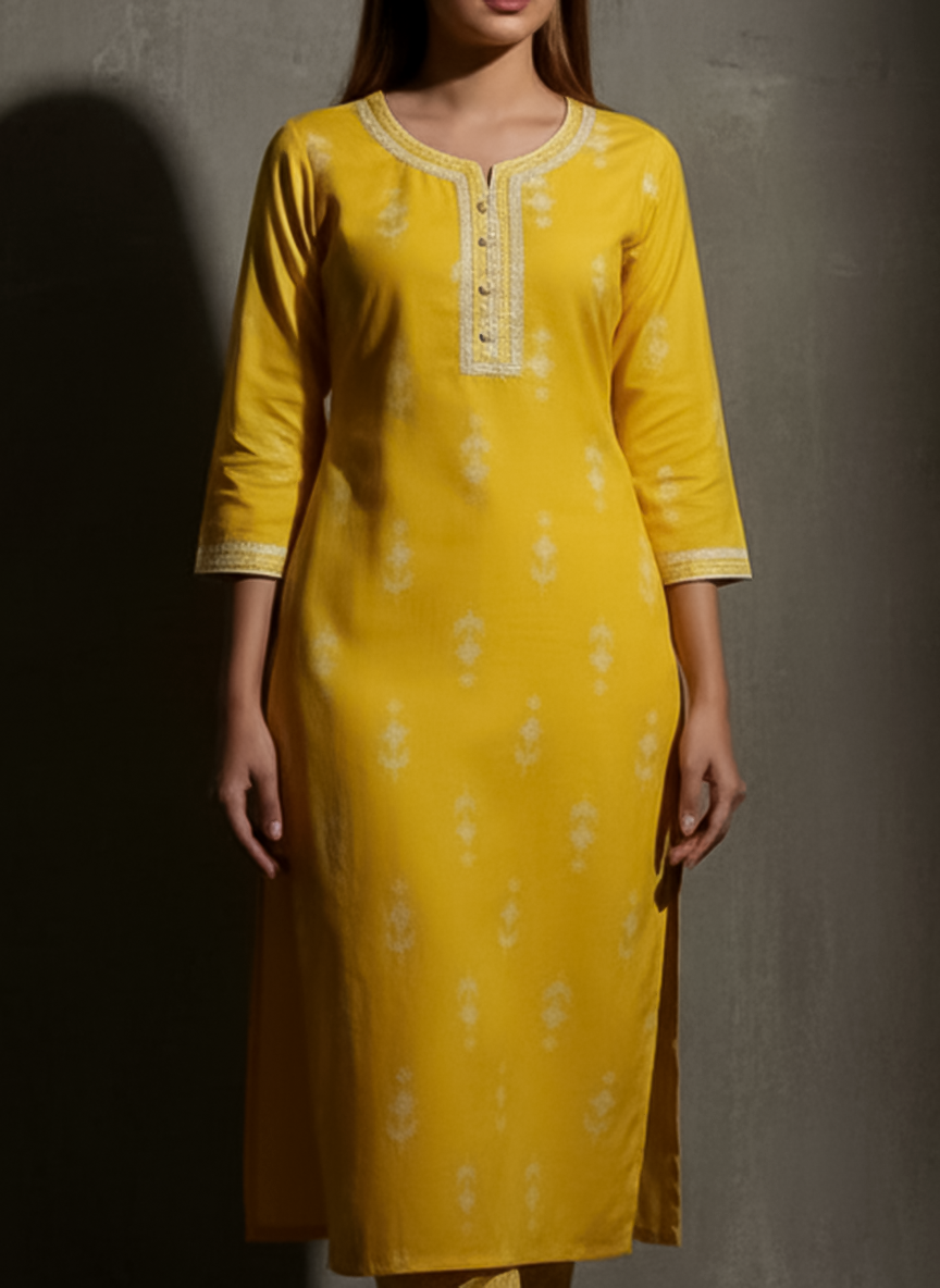 Yellow Cash kurti set