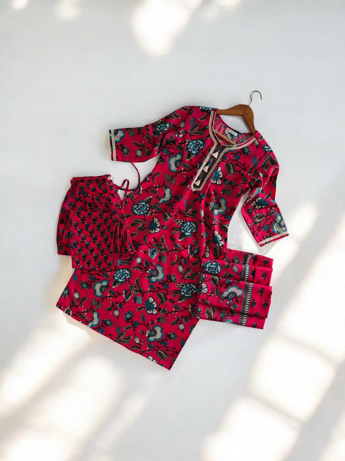 Passionate Pink kurti set view 10