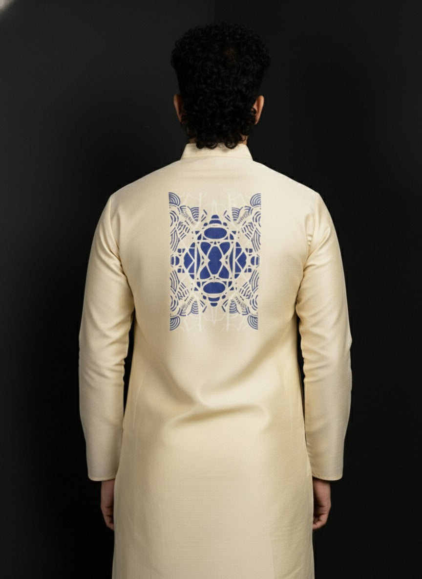 Intricate Cream men kurta