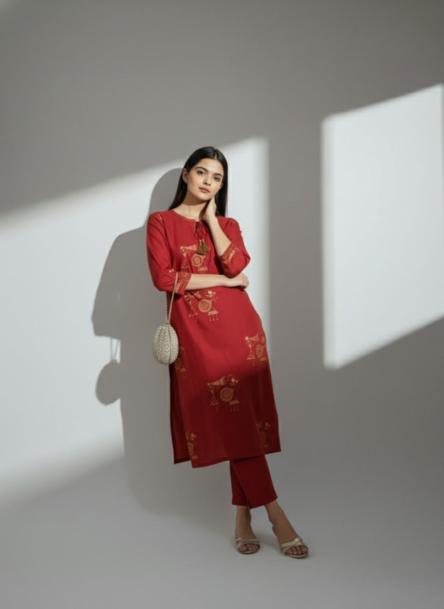 Mad Red kurti set