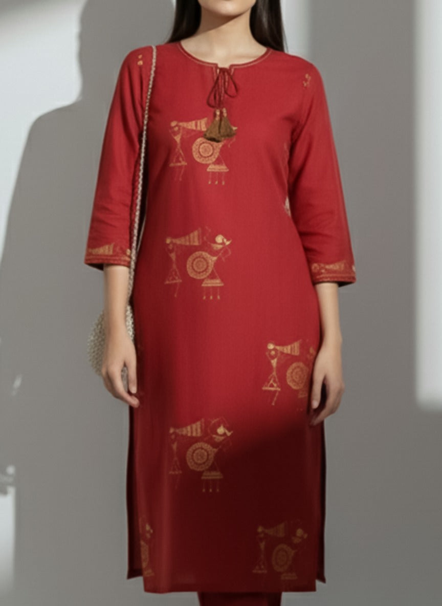 Mad Red kurti set